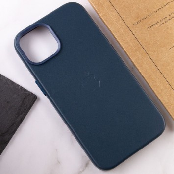 Кожаный чехол для iPhone 12 Pro / 12 - Leather Case (AA Plus) с MagSafe, цвет индиго