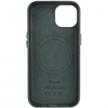 Зелений шкіряний чохол Leather Case (AA Plus) з MagSafe для Apple iPhone 12 Pro / 12 (6.1'')