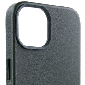 Зеленый кожаный чехол с MagSafe для iPhone 12 Pro / 12 от бренда AA Plus