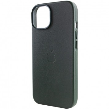 Зеленый кожаный чехол Leather Case (AA Plus) с MagSafe для Apple iPhone 12 Pro / 12 размером 6.1 дюйма