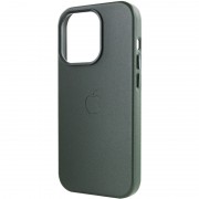 Шкіряний чохол Leather Case (AA Plus) та MagSafe для Apple iPhone 13 Pro (6.1"") Shirt Green