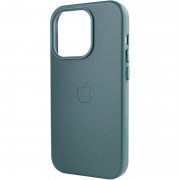 Шкіряний чохол Leather Case (AA Plus) з MagSafe для Apple iPhone 13 Pro Max (6.7"") Pine green