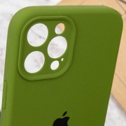 Чехол Silicone Case Full Camera Protective (AA) для Apple iPhone 12 Pro (6.1"), Зеленый / Dark Olive