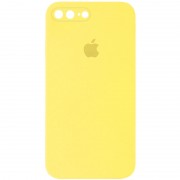 Чехол Silicone Case Square Full Camera Protective (AA) для Apple iPhone 7 plus / 8 plus (5.5"), Желтый / Yellow