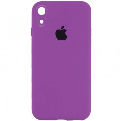 Чехол Silicone Case Square Full Camera Protective (AA) для Apple iPhone XR (6.1"), Фиолетовый / Grape