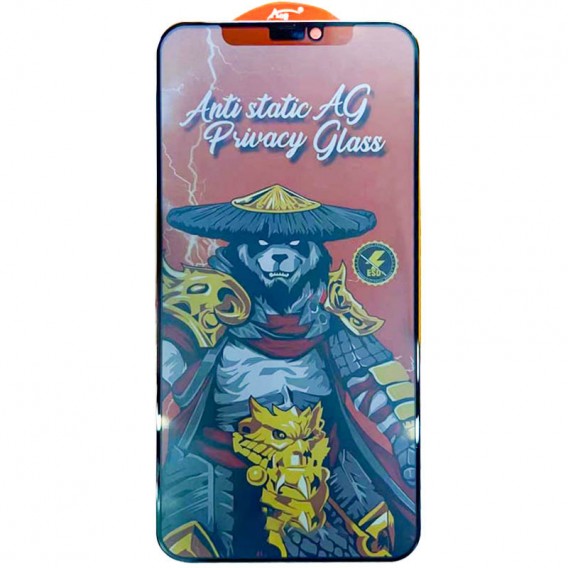 Захисне скло Privacy 5D Matte Anti-Static (антишпигун) (тех.пак) для Apple iPhone 12 Pro Max (6.7"), Чорний
