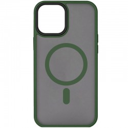 TPU+PC чехол Metal Buttons with MagSafe для Apple iPhone 15 (6.1"), Зеленый
