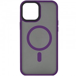 TPU+PC чехол Metal Buttons with MagSafe для Apple iPhone 15 (6.1"), Темно-фиолетовый