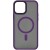 TPU+PC чохол Metal Buttons with MagSafe для Apple iPhone 15 (6.1"), Темно-фіолетовий