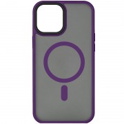 TPU+PC чехол Metal Buttons with MagSafe для Apple iPhone 15 Pro (6.1"), Темно-фиолетовый