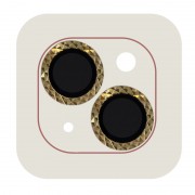 Захисне скло Metal Shine на камеру (в упак.) Apple iPhone 15 (6.1") / 15 Plus (6.7"), Золотий / Gold