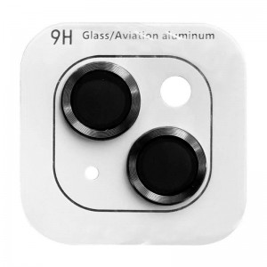 Защитное стекло Metal Classic на камеру (в упак.) для Apple iPhone 15 (6.1") / 15 Plus (6.7"), Черный / Midnight