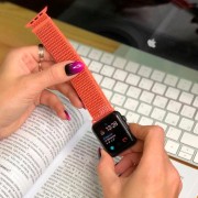 Ремінець Nylon для Apple watch 42mm/44mm/45mm/49mm, Помаранчевий / Orange