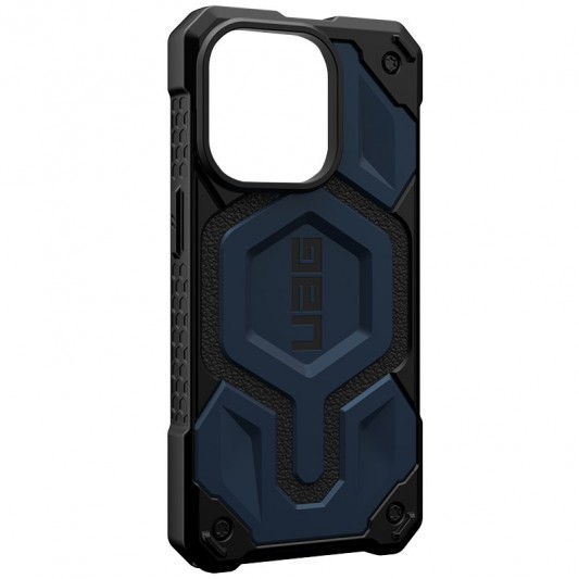 Удароміцний чохол UAG Monarch Pro with MagSafe Leather для Apple iPhone 15 Pro (6.1"), Синій - зображення 1 