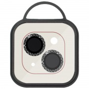Защитное стекло Metal Shine на камеру (в упак.) для Apple iPhone 15 (6.1") / 15 Plus (6.7"), Черный / Midnight