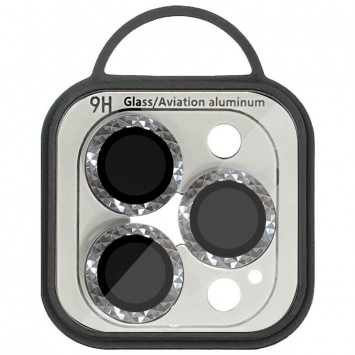 Защитное стекло Metal Shine на камеру (в упак.) для Apple iPhone 15 Pro (6.1") / 15 Pro Max (6.7"), Серебряный / Silver - iPhone 15 Pro Max - изображение 1