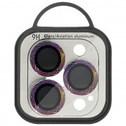 Защитное стекло Metal Shine на камеру (в упак.) для Apple iPhone 15 Pro (6.1") / 15 Pro Max (6.7"), Сиреневый / Rainbow