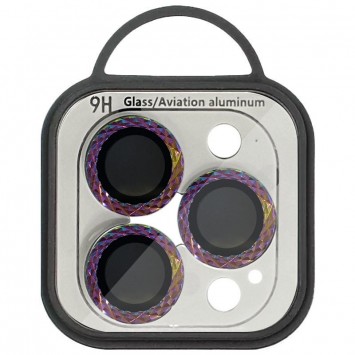 Защитное стекло Metal Shine на камеру (в упак.) для Apple iPhone 15 Pro (6.1") / 15 Pro Max (6.7"), Сиреневый / Rainbow - iPhone 15 Pro Max - изображение 1