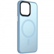 TPU+PC чохол Metal Buttons with MagSafe Colorful для Apple iPhone 13 (6.1"), Блакитний