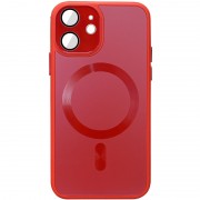 Чохол TPU+Glass Sapphire Midnight with MagSafe для Apple iPhone 12 (6.1"), Червоний / Red