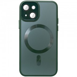 Чохол TPU+Glass Sapphire Midnight with MagSafe для Apple iPhone 13 (6.1"), Зелений / Forest green