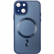 Чехол TPU+Glass Sapphire Midnight with MagSafe для Apple iPhone 13 (6.1"), Синий / Deep navy