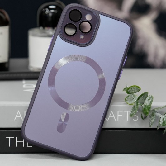 Чехол TPU+Glass Sapphire Midnight with MagSafe для Apple iPhone 11 Pro Max (6.5"), Фиолетовый / Deep Purple - изображение 2