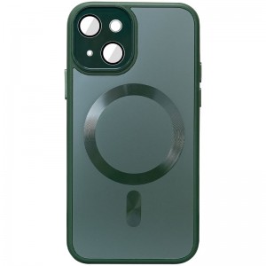 Чохол TPU+Glass Sapphire Midnight with MagSafe для Apple iPhone 14 (6.1"), Зелений / Forest green