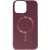 Шкіряний чохол Bonbon Leather Metal Style with MagSafe Apple iPhone 11 (6.1"), Бордовий / Plum