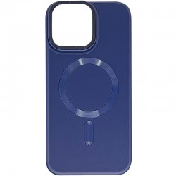 Кожаный чехол Bonbon Leather Metal Style with MagSafe для Apple iPhone 11 (6.1"), Синий / Navy blue