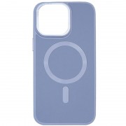 Кожаный чехол Bonbon Leather Metal Style with MagSafe для Apple iPhone 11 Pro Max (6.5"), Голубой / Mist blue