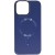 Шкіряний чохол Bonbon Leather Metal Style with MagSafe Apple iPhone 11 Pro Max (6.5"), Синій / Navy blue