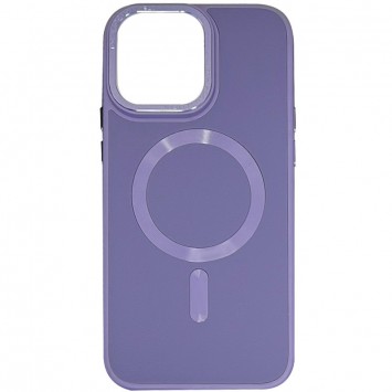 Шкіряний чохол Bonbon Leather Metal Style with MagSafe для iPhone 13 (6.1"), Сірий / Lavender