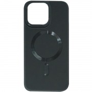 Кожаный чехол Bonbon Leather Metal Style with MagSafe для Apple iPhone 13 (6.1"), Черный / Black