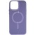 Кожаный чехол Bonbon Leather Metal Style with MagSafe для Apple iPhone 13 Pro Max (6.7"), Серый / Lavender
