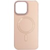 Кожаный чехол Bonbon Leather Metal Style with MagSafe для Apple iPhone 14 Plus (6.7"), Розовый / Light pink