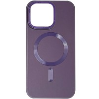 Шкіряний чохол Bonbon Leather Metal Style with MagSafe Apple iPhone 14 Plus (6.7"), Фіолетовий / Dark Purple