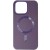 Шкіряний чохол Bonbon Leather Metal Style with MagSafe Apple iPhone 14 Pro (6.1"), Фіолетовий / Dark Purple