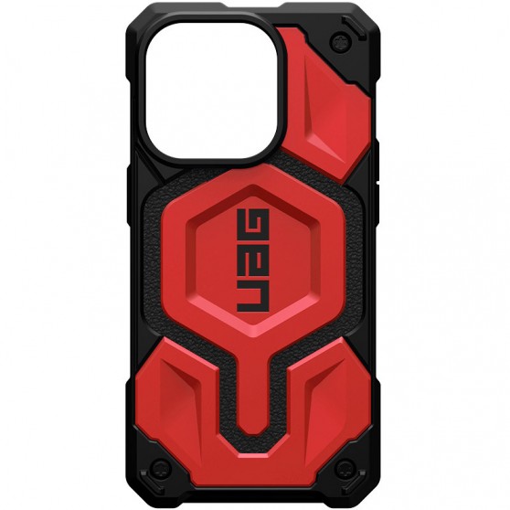 Ударостійкий чохол UAG Monarch Pro with MagSafe Leather для Apple iPhone 15 Pro (6.1"), Червоний