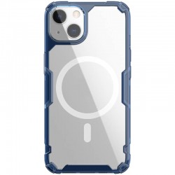 TPU чехол Nillkin Nature Pro Magnetic для Apple iPhone 15 Plus (6.7"), Синий (прозрачный)