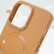 Кожаный чехол Bonbon Leather Metal Style with MagSafe для Apple iPhone 11 (6.1"), Коричневый / Brown