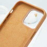 Шкіряний чохол Bonbon Leather Metal Style with MagSafe Apple iPhone 11 (6.1"), Коричневий / Brown