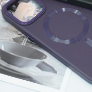 Кожаный чехол Bonbon Leather Metal Style with MagSafe для Apple iPhone 11 (6.1"), Фиолетовый / Dark Purple