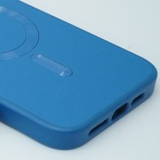 Кожаный чехол Bonbon Leather Metal Style with MagSafe для Apple iPhone 11 Pro Max (6.5"), Синий / Indigo