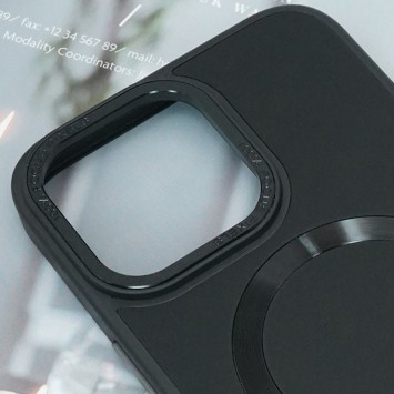 Кожаный чехол Bonbon Leather Metal Style with MagSafe для Apple iPhone 12 Pro / 12 (6.1"), Черный / Black - Чехлы для iPhone 12 Pro - изображение 1