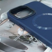 Кожаный чехол Bonbon Leather Metal Style with MagSafe для Apple iPhone 12 Pro Max (6.7"), Синий / Navy blue