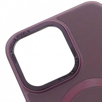 Шкіряний чохол Bonbon Leather Metal Style with MagSafe Apple iPhone 13 (6.1"), Бордовий / Plum - Чохли для iPhone 13 - зображення 1 