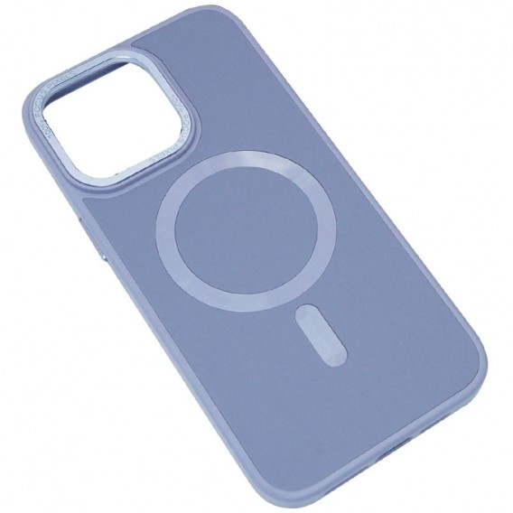 Шкіряний чохол Bonbon Leather Metal Style with MagSafe Apple iPhone 13 (6.1"), Блакитний / Mist blue