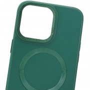 Шкіряний чохол Bonbon Leather Metal Style with MagSafe для Apple iPhone 13 (6.1"), Зелений / Pine green