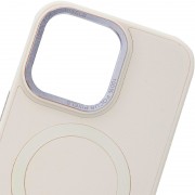 Кожаный чехол Bonbon Leather Metal Style with MagSafe для Apple iPhone 14 Plus (6.7"), Розовый / Light pink